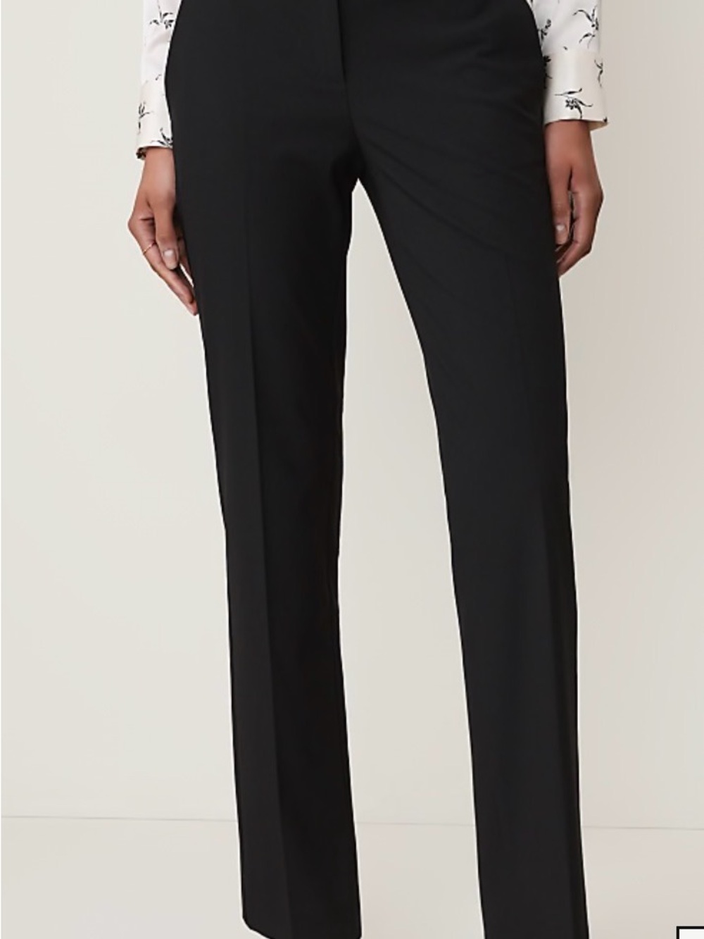 Ann Taylor Black Straight Midrise Women's Dress Pants — Straight Leg